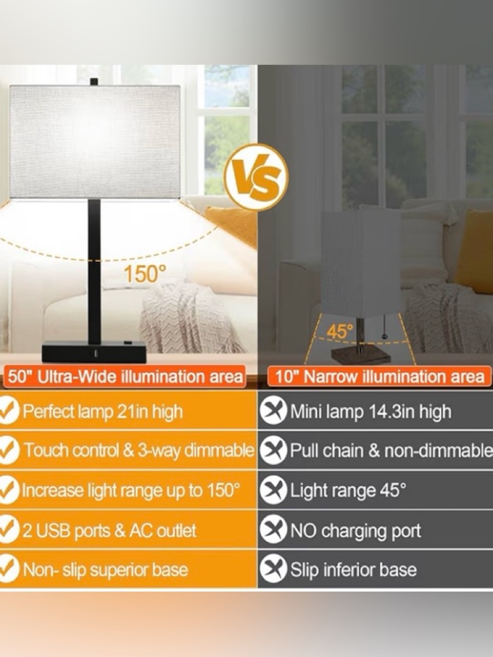 Modern Black Table Lamp with Rectangular White Shade - Picture 4 of 5